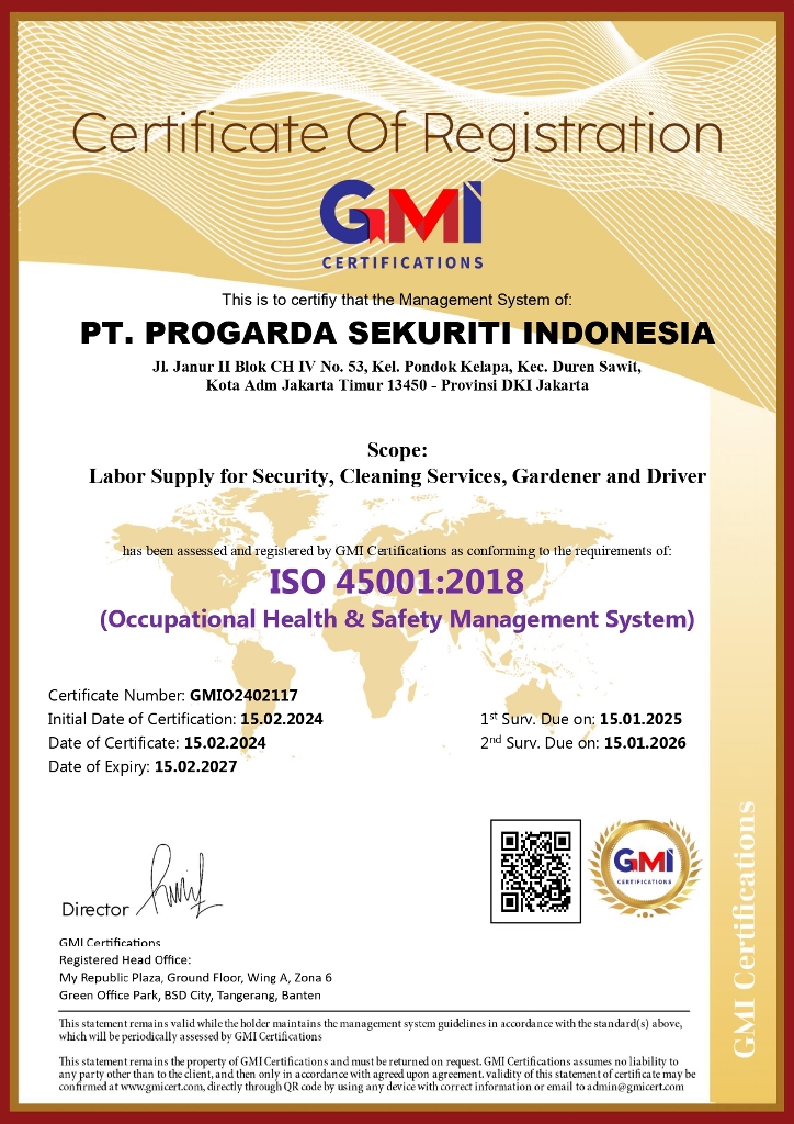 ISO 45001 - PT. PROGARDA SEKURITI INDONESIA