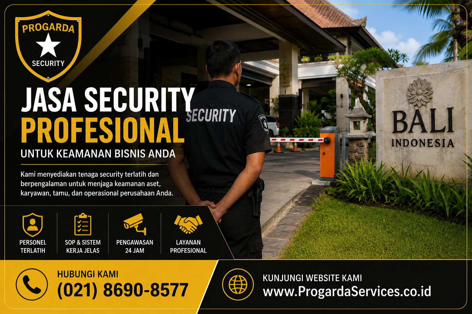 Jasa security profesional di Bali dengan tenaga security terlatih